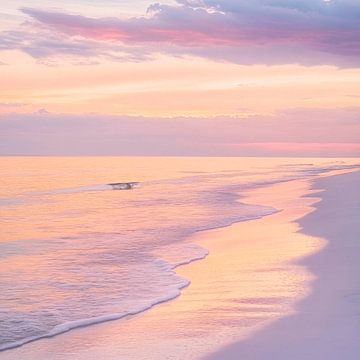 Zachte zonsondergang aan zee van Poster Art Shop