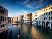 Blick von der Rialtobrücke in Venedig am Abend von Andreas Müller Miniaturansicht