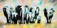  Famille d'éléphants d'Afrique par Angelique van den Berg Aperçu