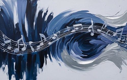 Abstracte muzikale kunst op canvas