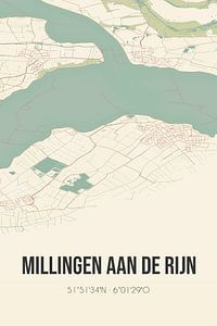 Alte Landkarte von Millingen aan de Rijn (Gelderland) von Rezona