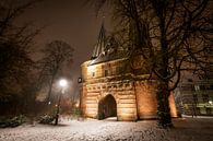 Cellebroederspoort in Kampen in einer kalten Winternacht von Sjoerd van der Wal Fotografie Miniaturansicht