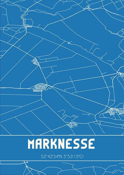 Blauwdruk | Landkaart | Marknesse (Flevoland) van Stad & Wand