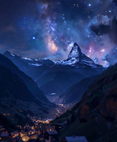 Night silhouettes: Swiss Alps