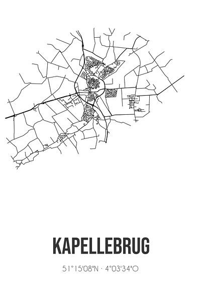 Kapellebrug (Zeeland) | Map | Black and White by Prints of Place