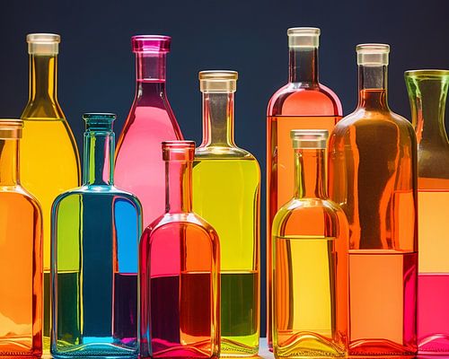 Bouteilles colorées