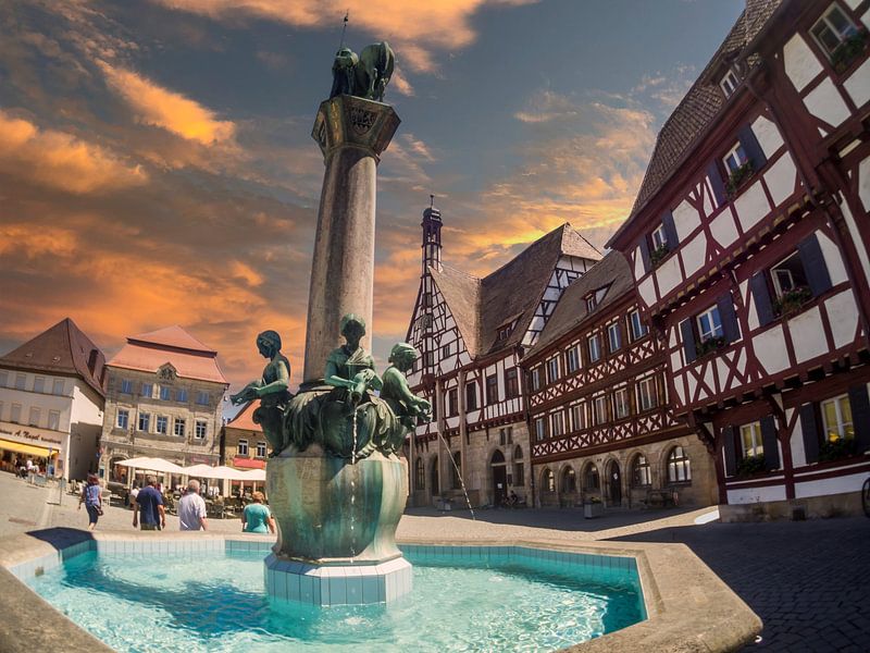 Uitzicht op de skyline van Forchheim in Opper-Franken, Beieren Duitsland van Animaflora PicsStock