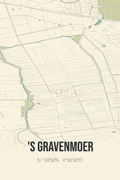 Alte Karte von 's Gravenmoer (Nordbrabant) von Rezona