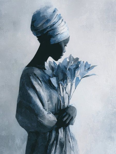 Silence in Blue - Portrait of Elegance and Strength by But First Framing