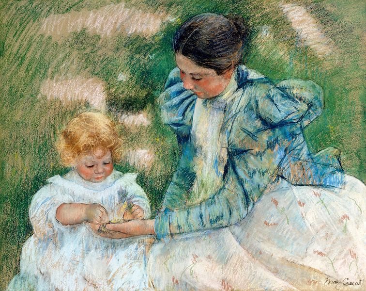 Moeder speelt met kind door May Cassatt van Studio POPPY
