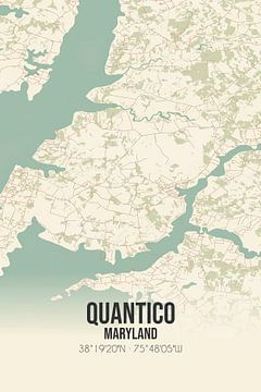 Carte ancienne de Quantico (Maryland), USA. sur Rezona