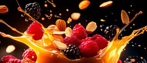 Fruity explosion with nuts and syrup