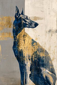 Hund in goldener Stille