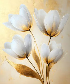 Elegante Witte Tulpen: Een Symfonie van Rust en Schoonheid van But First Framing