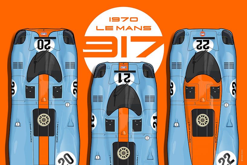 3 x 917 au Mans 1970 par Theodor Decker