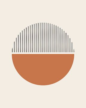 Cirkel in terracotta met zwarte strepen van Studio Miloa