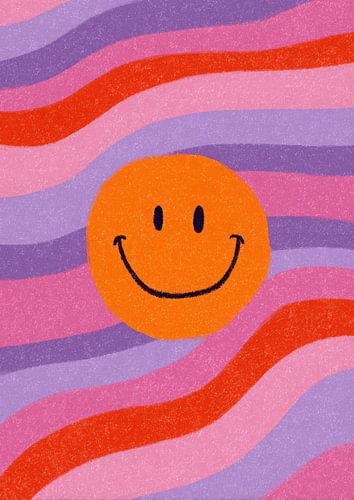 Retro smiley wave design