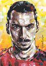 Zlatan Ibrahimovic schilderij van Jos Hoppenbrouwers thumbnail