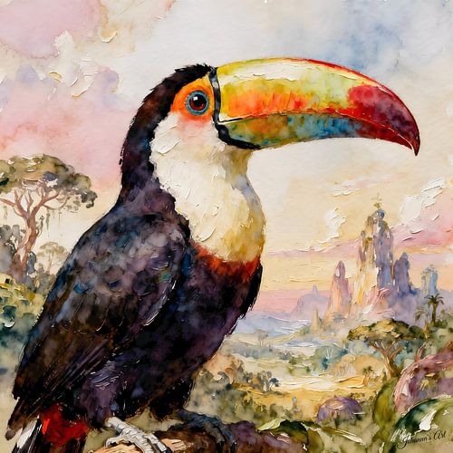 Prachtige vogels van de wereld - Keel-billed Toucan