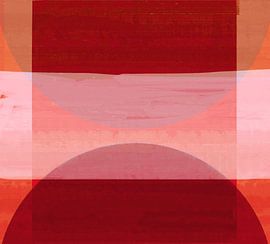 Abstrakte Rote Bauhaus Formen von FRESH Fine Art