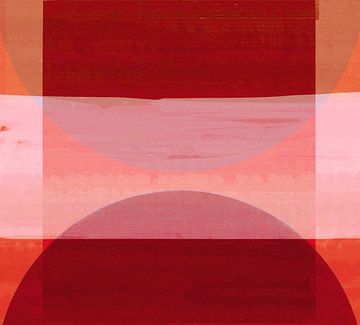 Abstracte Rode Bauhaus Vormen van FRESH Fine Art