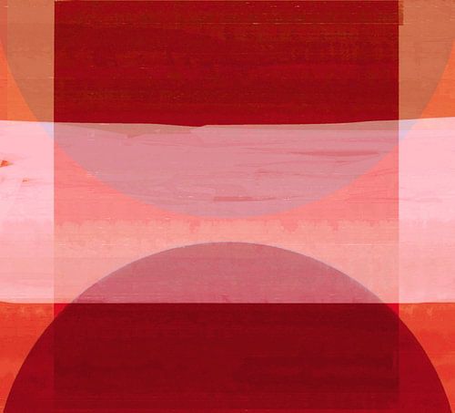 Abstracte Rode Bauhaus Vormen van FRESH Fine Art