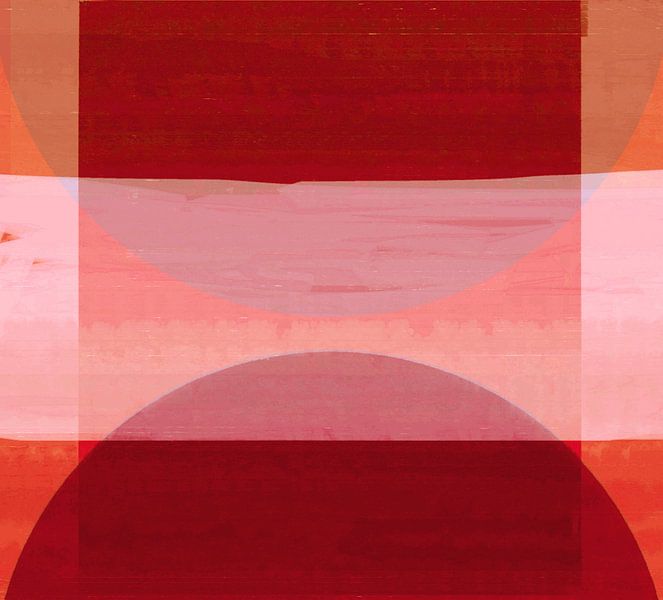Abstracte Rode Bauhaus Vormen van FRESH Fine Art