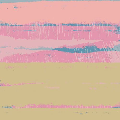 Moderne abstracte kunst in heldere pastelkleuren. Beige, roze en blauwe kleuren