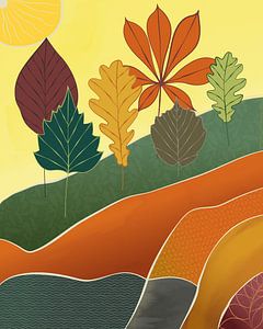 Paysage abstrait d'automne avec des arbres sur Tanja Udelhofen
