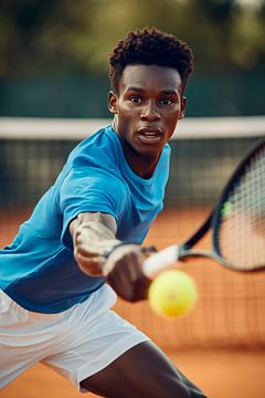 Tennisser in dynamische actie van Poster Art Shop