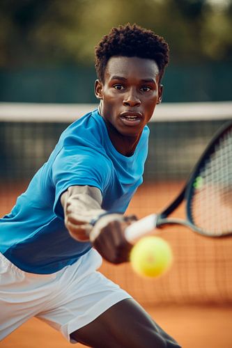 Tennisser in dynamische actie