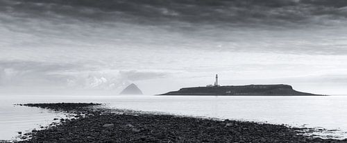 Island Serenade: Dramatic Seascape of Pladda Lighthouse with Ailsa Graig in the background