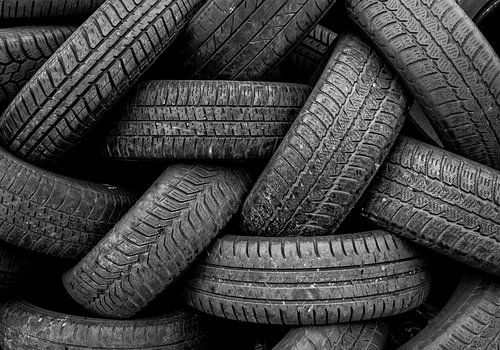 pile of old tyres