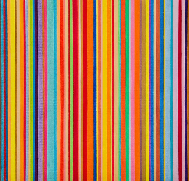 Stripes colourful 'Je t'aime' by Anja Namink - Paintings