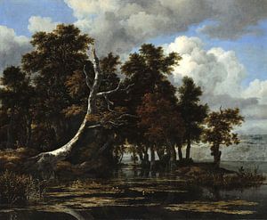 Jacob van Ruisdael. Eichen an einem See mit Wasserlilien