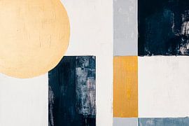 Geometric harmony with a golden sun by Poster Art Shop