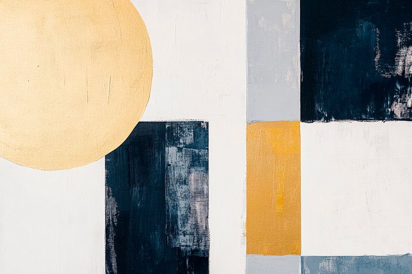 Geometric harmony with a golden sun by Poster Art Shop