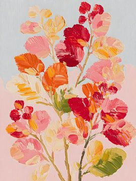 Blütenzweige in warmen Rosa- und Orangetönen von Gypsy Galleria
