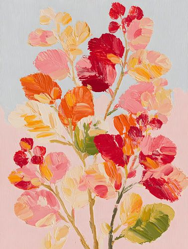 Bloesemtakken in Warme Roze- en Oranjetinten