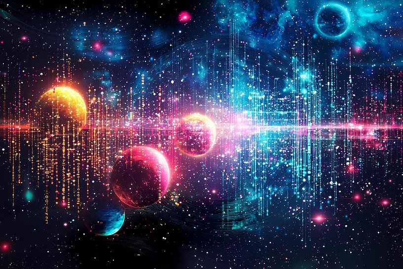 An infographic of defragmentation using a galaxy theme by Ariadna de Raadt-Goldberg