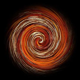 Faszinierende Farbspiralen auf Schwarz 10 / Spirale / Farbstrudel von Kerstin Franz