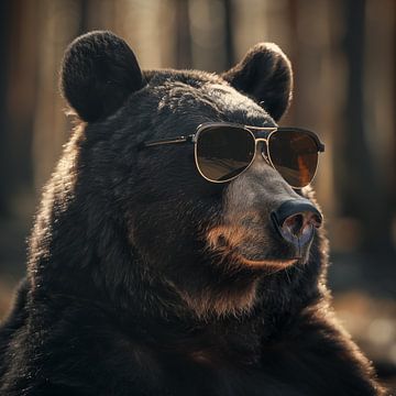 Bear with sunglasses by TheXclusive Art