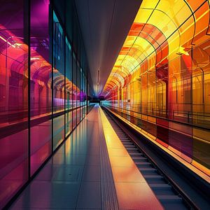 City U-Bahn Farben Geometrik Abstrakt Dynamisch Bewegung