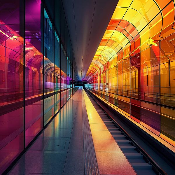 Stad Metro Kleuren Geometrisch Abstract Dynamisch Beweging van gm_designs