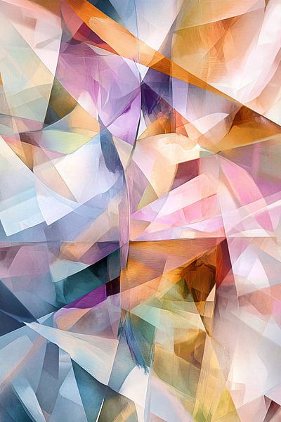 Colourful abstract artwork with shapes by Art & Soul Creations
