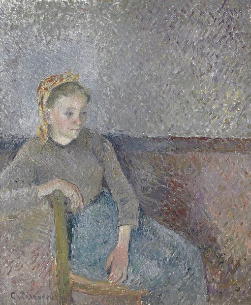 Seated Peasant Woman, Camille Pissarro by Masterful Masters
