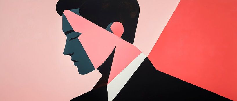 Portrait géométrique d'un homme par Poster Art Shop