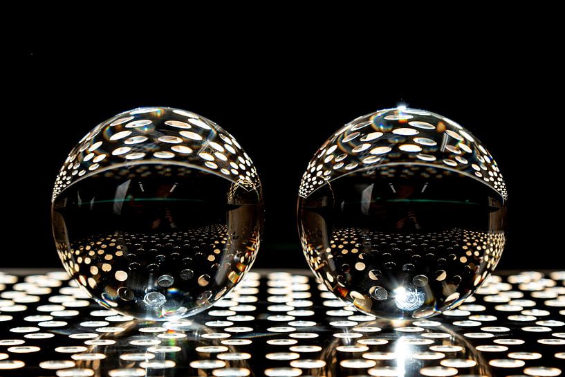 Glass balls on metal by Rian Verweijmeren