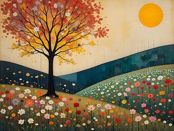 De boom in de brede weide