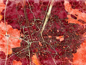 Karte von Offenburg im stil 'Amber Autumn' von Maporia